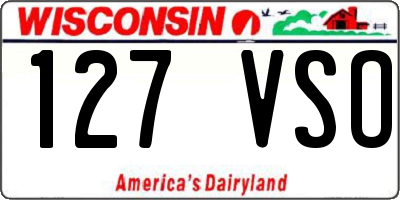 WI license plate 127VSO