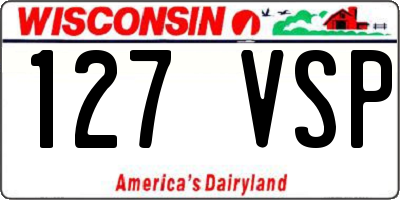 WI license plate 127VSP