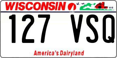 WI license plate 127VSQ