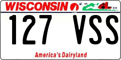 WI license plate 127VSS