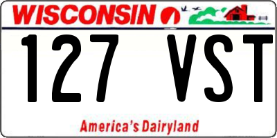 WI license plate 127VST