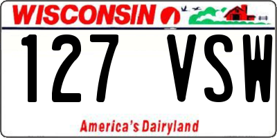 WI license plate 127VSW