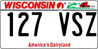 WI license plate 127VSZ