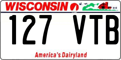 WI license plate 127VTB
