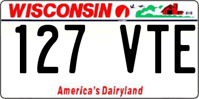 WI license plate 127VTE