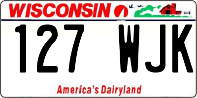 WI license plate 127WJK