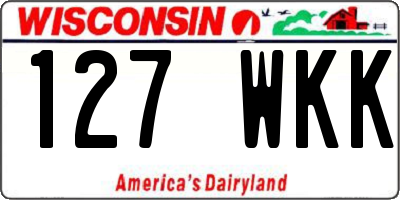 WI license plate 127WKK