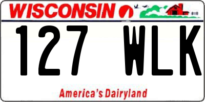 WI license plate 127WLK