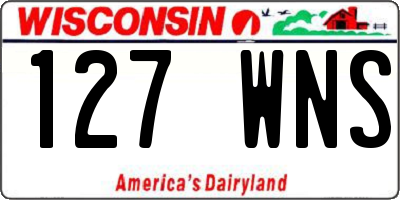 WI license plate 127WNS