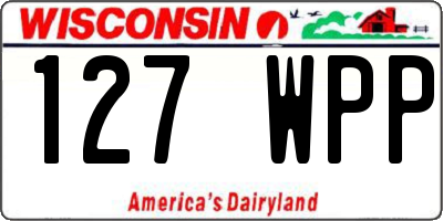 WI license plate 127WPP