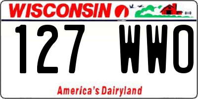 WI license plate 127WWO