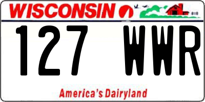 WI license plate 127WWR