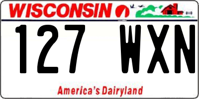 WI license plate 127WXN