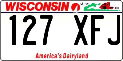 WI license plate 127XFJ