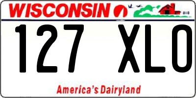 WI license plate 127XLO