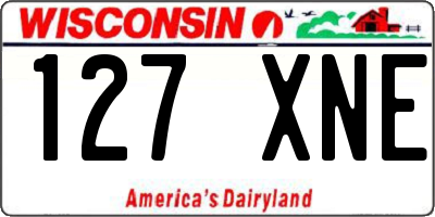 WI license plate 127XNE