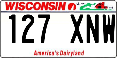 WI license plate 127XNW