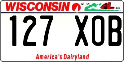 WI license plate 127XOB