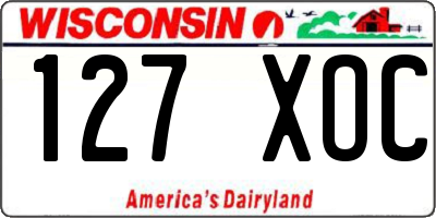 WI license plate 127XOC