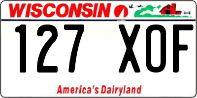 WI license plate 127XOF