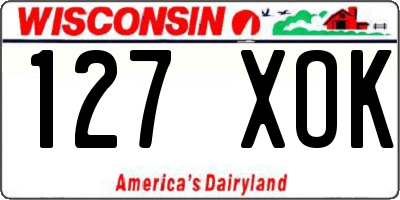 WI license plate 127XOK