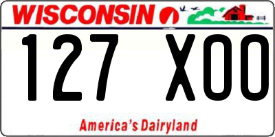 WI license plate 127XOO
