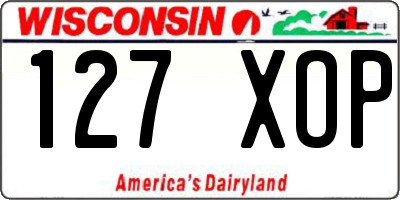 WI license plate 127XOP