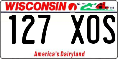WI license plate 127XOS