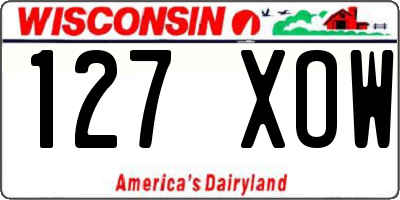 WI license plate 127XOW