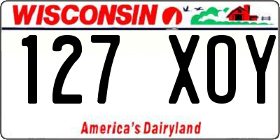 WI license plate 127XOY