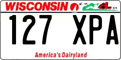 WI license plate 127XPA