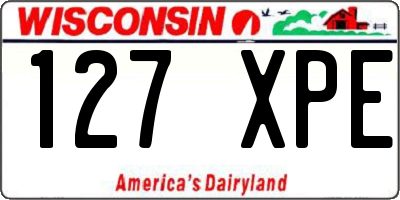 WI license plate 127XPE