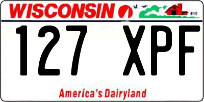 WI license plate 127XPF