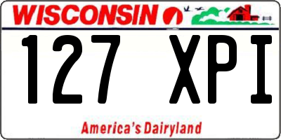 WI license plate 127XPI
