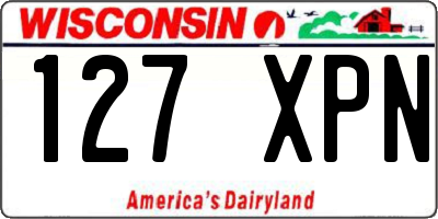 WI license plate 127XPN