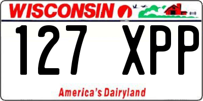 WI license plate 127XPP