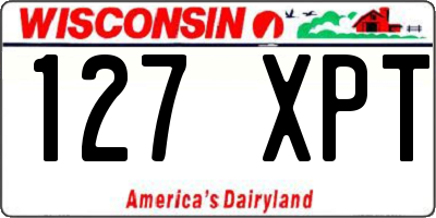 WI license plate 127XPT