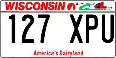 WI license plate 127XPU
