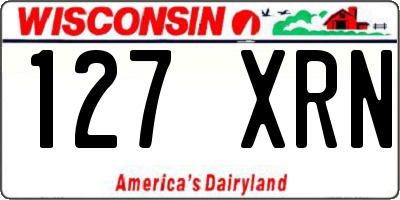 WI license plate 127XRN