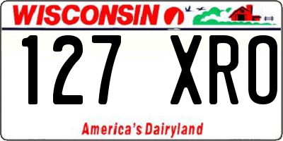 WI license plate 127XRO