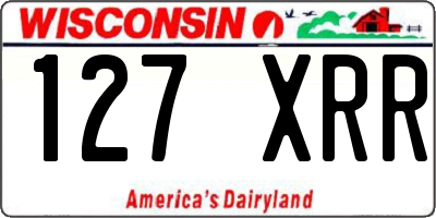 WI license plate 127XRR