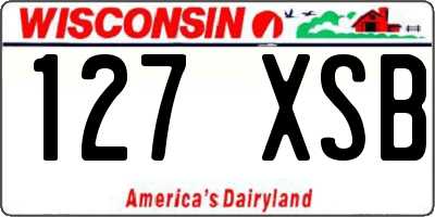 WI license plate 127XSB