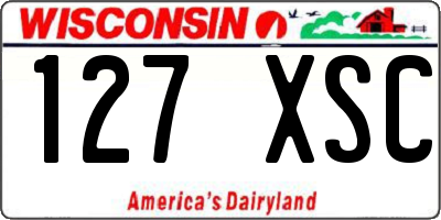 WI license plate 127XSC