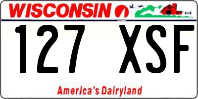 WI license plate 127XSF