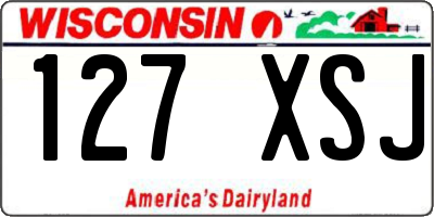 WI license plate 127XSJ
