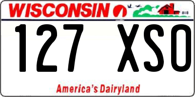 WI license plate 127XSO