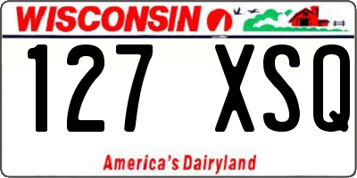 WI license plate 127XSQ