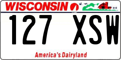 WI license plate 127XSW