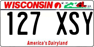 WI license plate 127XSY