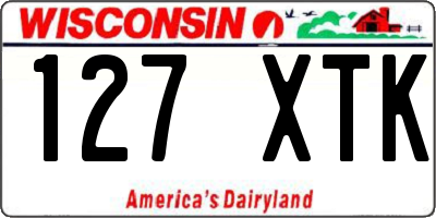 WI license plate 127XTK